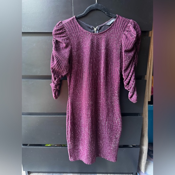 Speechless Sparkling Ruched Fitted Plum Dress - Picture 1 of 10